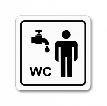 Kokardy.cz ® Piktogram WC muži s umývárnou samolepka