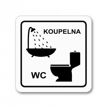 Kokardy.cz ® Piktogram WC s koupelnou samolepka
