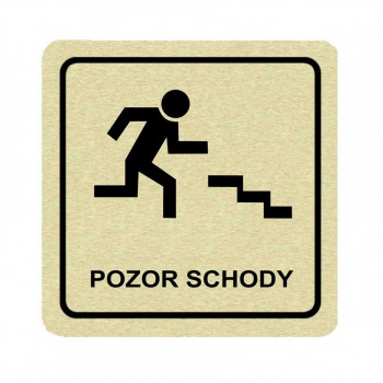Kokardy.cz ® Piktogram pozor schody zlato