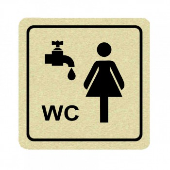 Kokardy.cz ® Piktogram WC ženy s umývárnou zlato