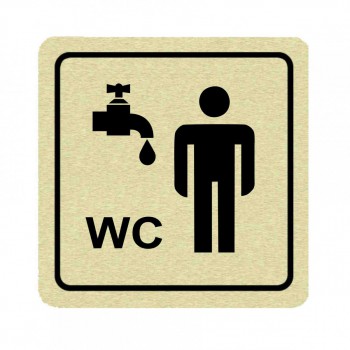 Kokardy.cz ® Piktogram WC muži s umývárnou zlato