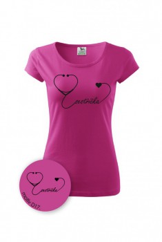 Kokardy.cz ® Tričko pro zdravotní sestřičku D17 růžové - XL dámské