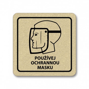 Kokardy.cz ® Piktogram Používej ochrannou masku zlato