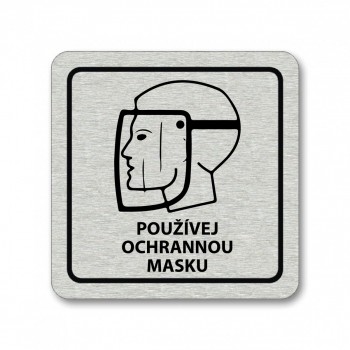 Kokardy.cz ® Piktogram Používej ochrannou masku stříbro