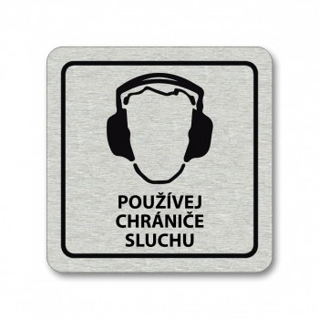 Kokardy.cz ® Piktogram Používej chrániče sluchu stříbro