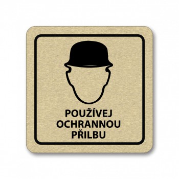 Kokardy.cz ® Piktogram Používej ochrannu přilbu zlato