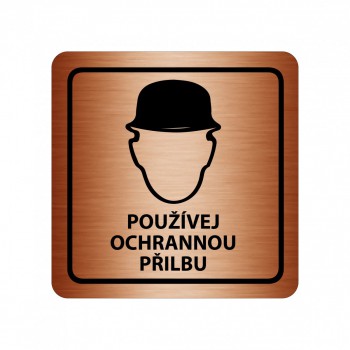 Kokardy.cz ® Piktogram Používej ochrannu přilbu bronz