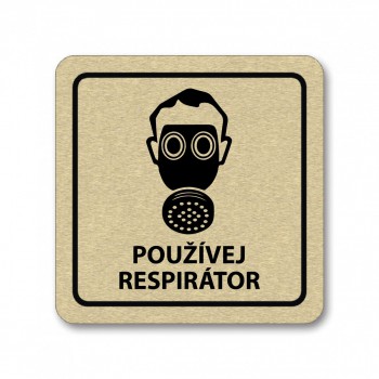 Kokardy.cz ® Piktogram Používej respirátor zlato