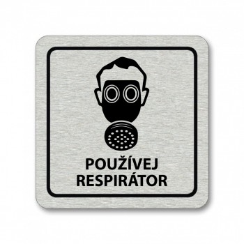 Kokardy.cz ® Piktogram Používej respirátor stříbro