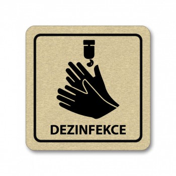Kokardy.cz ® Piktogram Dezinfekce rukou zlato