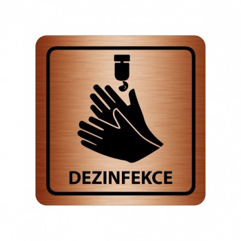 Kokardy.cz ® Piktogram Dezinfekce rukou bronz