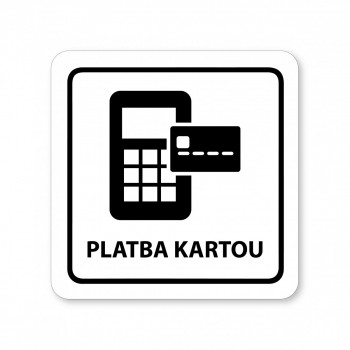 Kokardy.cz ® Piktogram platba kartou bílý hliník
