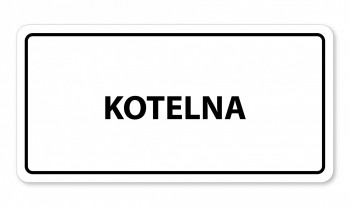 Kokardy.cz ® Piktogram textový-kotelna bílý hliník