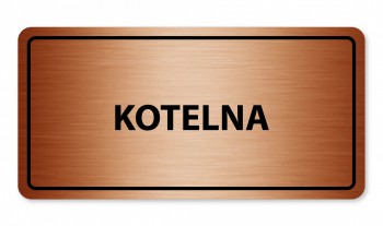 Kokardy.cz ® Piktogram textový-kotelna bronz