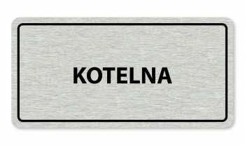 Kokardy.cz ® Piktogram textový-kotelna stříbro