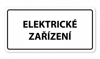Kokardy.cz ® Piktogram textový-elektrické zařízení bílý hliník
