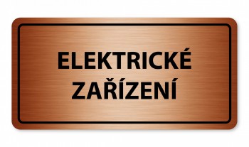 Kokardy.cz ® Piktogram textový-elektrické zařízení bronz