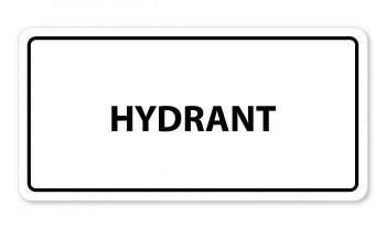 Kokardy.cz ® Piktogram textový-hydrant bílý hliník