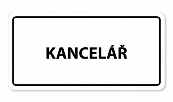 Kokardy.cz ® Piktogram textový-kancelář bílý hliník