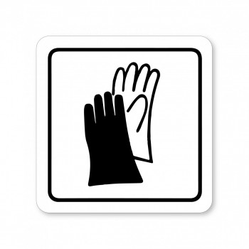 Kokardy.cz ® Piktogram Ochranné rukavice bílý hliník