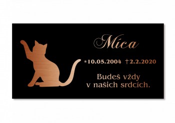 Kokardy.cz ® Štítek na urnu pro zvířata s motivem bronz
