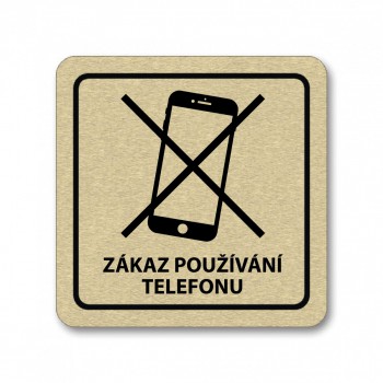 Kokardy.cz ® Piktogram Zákaz telefonu 2 zlato