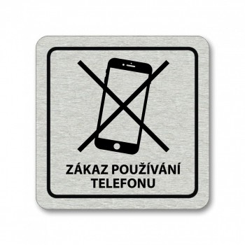 Kokardy.cz ® Piktogram Zákaz telefonu 2 stříbro