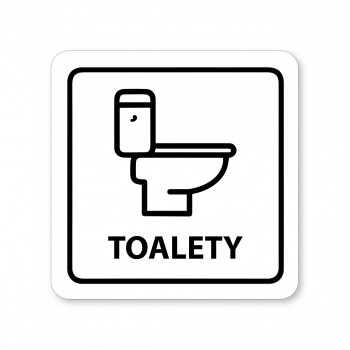 Kokardy.cz ® Piktogram Toalety bílý hliník
