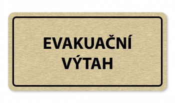 Kokardy.cz ® Piktogram textový-evakuační výtah zlato