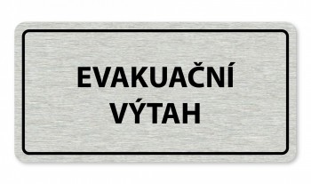Kokardy.cz ® Piktogram textový-evakuační výtah stříbro