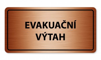 Kokardy.cz ® Piktogram textový-evakuační výtah bronz