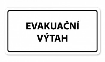 Kokardy.cz ® Piktogram textový-evakuační výtah bílý hliník