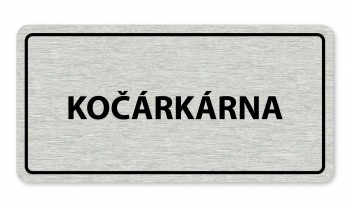 Kokardy.cz ® Piktogram textový-kočárkárna stříbro