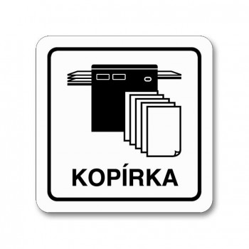 Kokardy.cz ® Piktogram kopírka bílý hliník