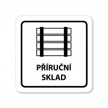 Kokardy.cz ® Piktogram příruční sklad bílý hliník