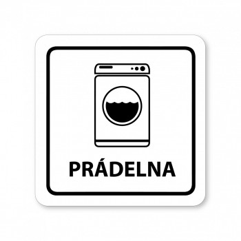 Kokardy.cz ® Piktogram prádelna bílý hliník
