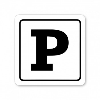 Kokardy.cz ® Piktogram parkování bílý hliník