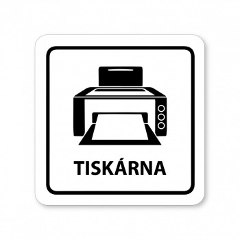 Kokardy.cz ® Piktogram tiskárna bílý hliník