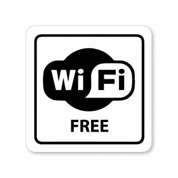 Kokardy.cz ® Piktogram wifi free bílý hliník