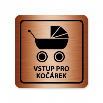 Kokardy.cz ® Piktogram vstup pro kočárek bronz