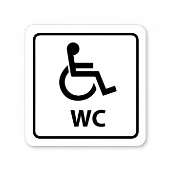 Kokardy.cz ® Piktogram WC pro invalidy bílý hliník