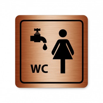Kokardy.cz ® Piktogram WC ženy s umývárnou bronz