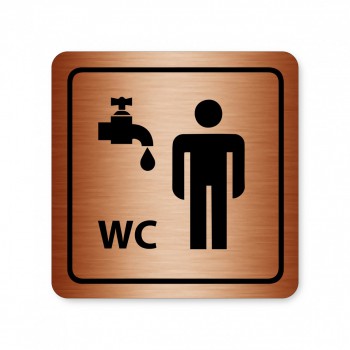 Kokardy.cz ® Piktogram WC muži s umývárnou bronz