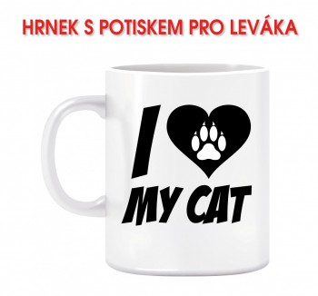 Kokardy.cz ® Hrnek I love my cat 02 z levé strany