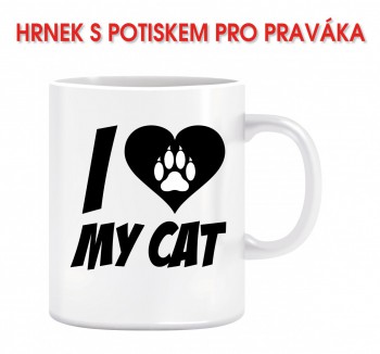Kokardy.cz ® Hrnek I love my cat 02 z pravé strany