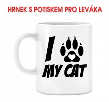 Kokardy.cz ® Hrnek I love my cat 01 z levé strany