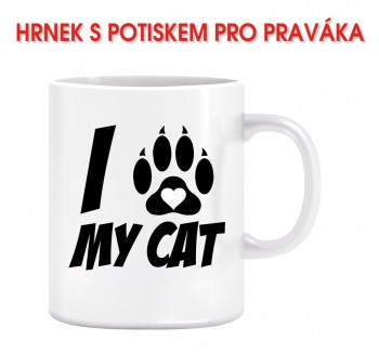 Kokardy.cz ® Hrnek I love my cat 01 z pravé strany