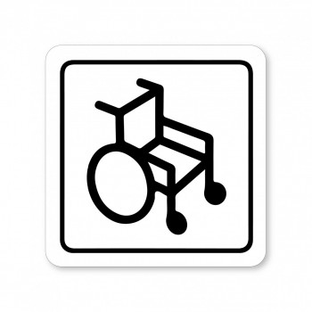 Kokardy.cz ® Piktogram Invalidní vozík bílý hliník