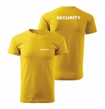 Kokardy.cz ® Tričko SECURITY žlutý s bílým potiskem - XL pánské