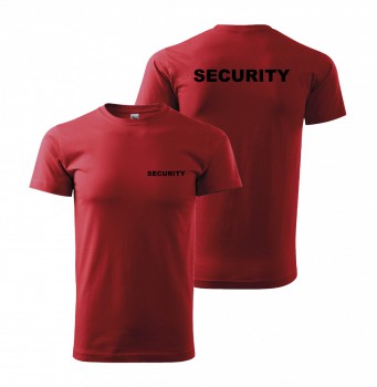 Kokardy.cz ® Tričko SECURITY červené s černým potiskem - XL pánské